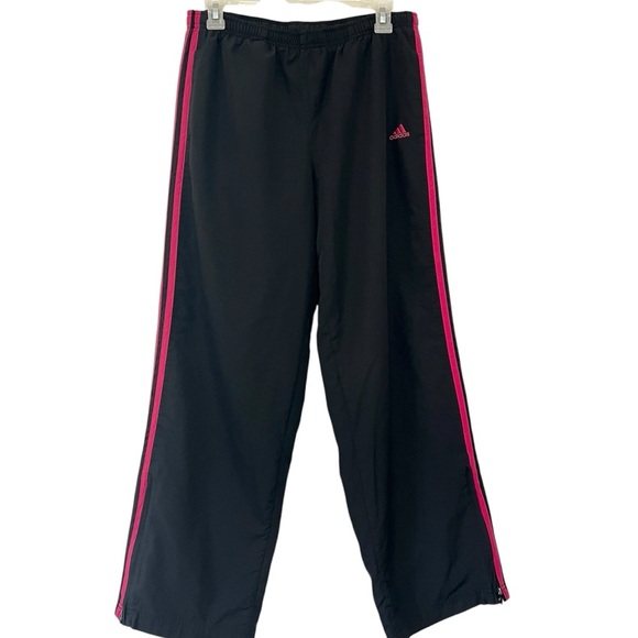 Adidas Women’s Black and Pink Track Pants Size Medium - Picture 1 of 5